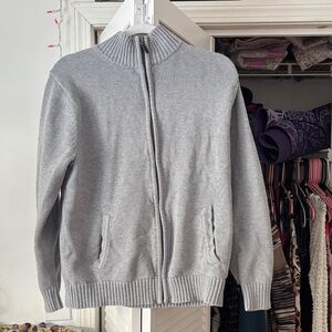 L.L. Bean Men's Zip-Up Sweater in Light Gray